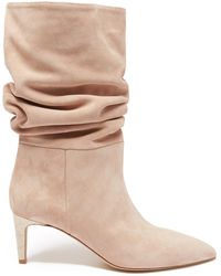 Paris Texas Slouchy Suede Boots - Pink