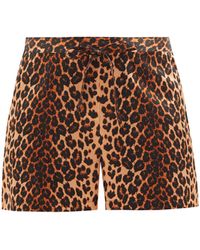 Agent Provocateur Kittie Leopard-print Silk Pyjama Shorts - Brown