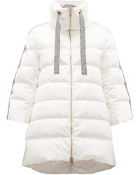 Herno Contrast-panel Quilted Down Coat - White
