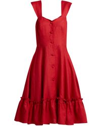 Gioia Bini Camilla Ruffle Trimmed Dress - Red