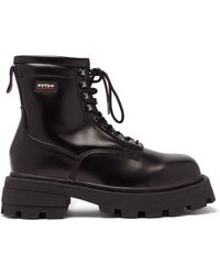 Eytys Michigan Raised-sole Leather Military Boots - Black
