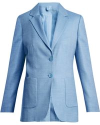 Max Mara Two-button Patch-pocket Suit Jacket - Blue