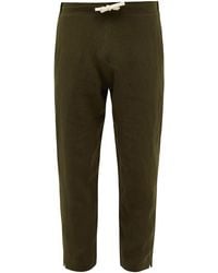 Marané Drawstring Linen Pants - Green