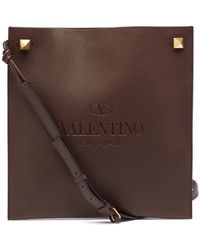 Valentino Garavani Identity Roman Stud Micro Leather Cross-body Bag - Brown