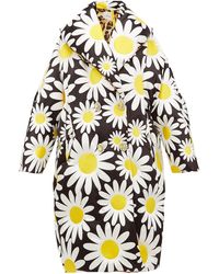 Moncler Manteau matelassé de duvet à imprimé marguerites - Noir