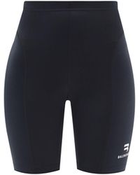 Balenciaga Logo-print Stretch-jersey Cycling Shorts - Black