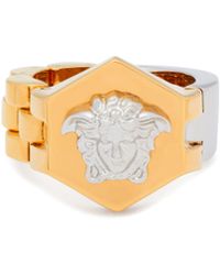Versace Medusa Band And Bracelet Link Ring - Metallic
