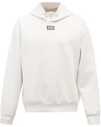 Dolce & Gabbana Logo-tag Jersey Hooded Sweatshirt - White