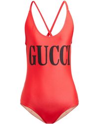 Gucci Logo Print Bodysuit - Red