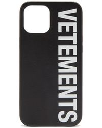 Vetements Iphone 12 Pro Max レザーケース - ブラック