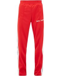 Palm Angels Side-striped Chenille Track Trousers - Red
