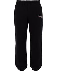 Balenciaga Logo-print Cotton-jersey Track Trousers - Black