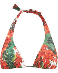 Dolce & Gabbana Haut de bikini dos-nu à imprimé floral Portofino - Rouge