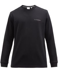Burberry Maddux Logo-patch Cotton Long-sleeve T-shirt - Black