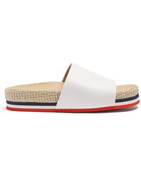 Moncler Claquettes en cuir rayées - Multicolore