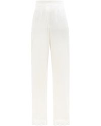Agent Provocateur Amelea Wide-leg Silk-blend Satin Pyjama Trousers - White