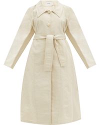 Lemaire Belted Cotton-blend Canvas Coat - White