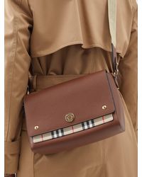 Burberry Vintage-check Canvas And Leather Cross-body Bag - Brown