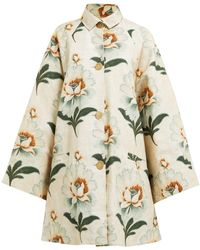 By Walid Floral-print Cotton Coat - Green