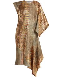 JW Anderson Asymmetric-detail Patchwork Jacquard Dress - Metallic