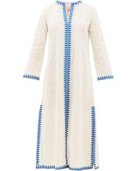 Le Sirenuse Caftan en coton brodé à ourlet fendu Brenda - Multicolore