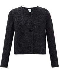 Harris Wharf London Veste métallisée à bouton en velours - Noir