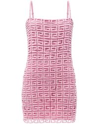 Givenchy 4g Wool-blend Guipure-lace Mini Shift Dress - Pink