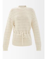 Raey Responsible-cashmere Crochet Crew-neck Sweater - White