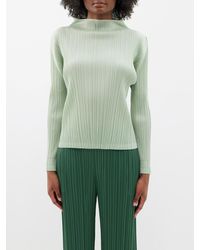 Pleats Please Issey Miyake - Technical-pleated High-neck Top - Lyst