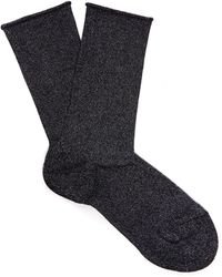 Falke Womens Finest No4 Camel and Silk Socks Dark Navy