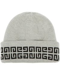 Givenchy Reversible Logo-jacquard Wool-blend Beanie Hat - Grey