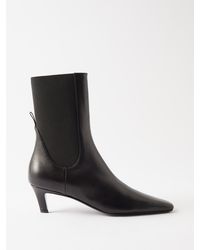 toteme mid heel ankle boots