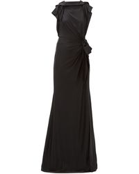Burberry Summers Draped Cross-back Satin Dress - Black