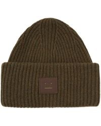 Acne Studios Pansy Face Patch Wool Beanie Hat - Multicolour