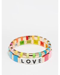 Roxanne Assoulin Ensemble de bracelets en émail Love Rainbow - Multicolore