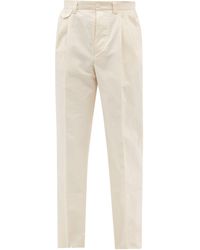Nanushka Gini Pleated Cotton Suit Trousers - Natural