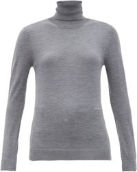 Burberry Elaina Roll-neck Wool-blend Jumper - Grey