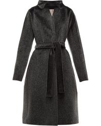 Herno Manteau col droit en imitation fourrure - Noir