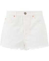 Raey Tahiti Frayed-hem Denim Shorts - White
