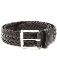 Andersons Woven-leather Belt - Black