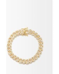 Fallon Curb-chain Cubic-zirconia & Gold-plated Bracelet - Metallic