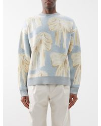 Acne Studios Jacquard-knit Cotton-blend Sweater in White for Men 