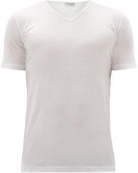 Zimmerli Royal Classic V-neck Cotton T-shirt - White