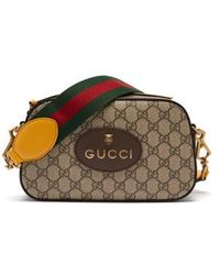 Gucci Neo Vintage Gg-logo Coated-canvas And Leather Bag - Multicolour
