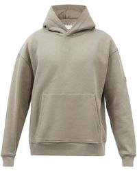 FRAME Panelled Cotton-blend Jersey Hooded Sweatshirt - Grey
