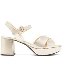 prada gold platform sandals