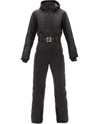 Fendi Ff-print Belted Ski Suit - Black