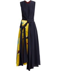 ROKSANDA Robe en soie à empiècements contrastants Sorka - Bleu
