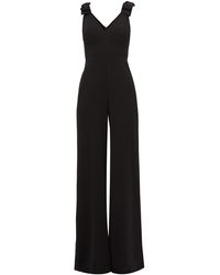 Zimmermann Espionage Bow-embellished Crepe Jumpsuit - Black