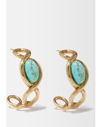 Aurelie Bidermann - Aldabra Turquoise & Gold-plated Hoop Earrings - Lyst